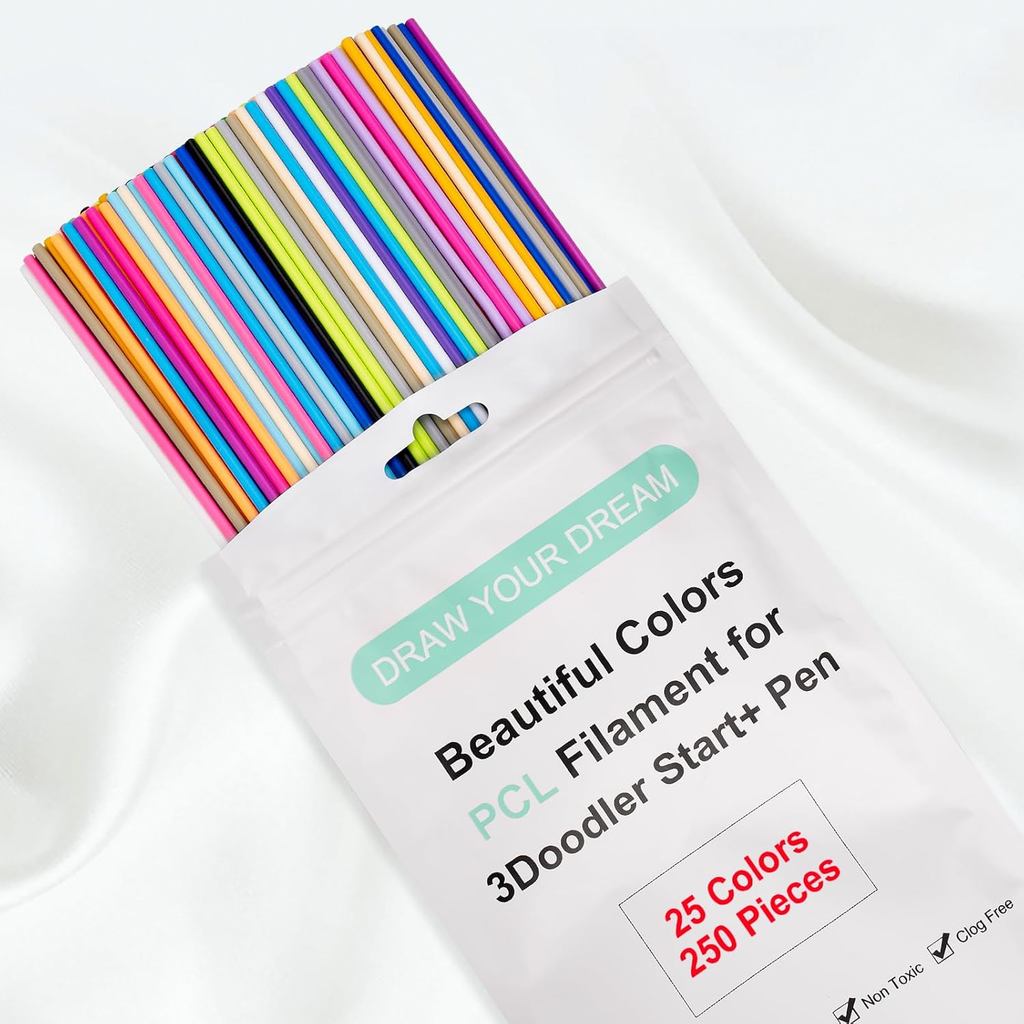 25 Màu 250 Dây 3D Doodler Refill Gói cho 3Doodler Start + Pen 2.5mm 3D Doodler Pen Refills PCL Chỉ d