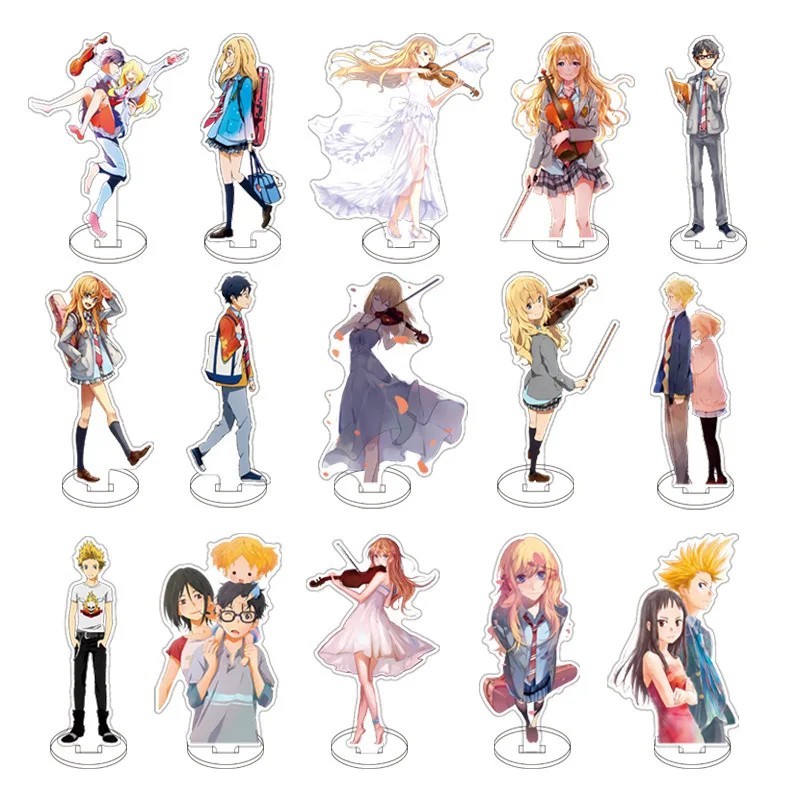 Standee anime Tháng Tư Là Lời Nói Dối Của Em Your Lie in April mô hình mica trang trí bàn học Kaori 