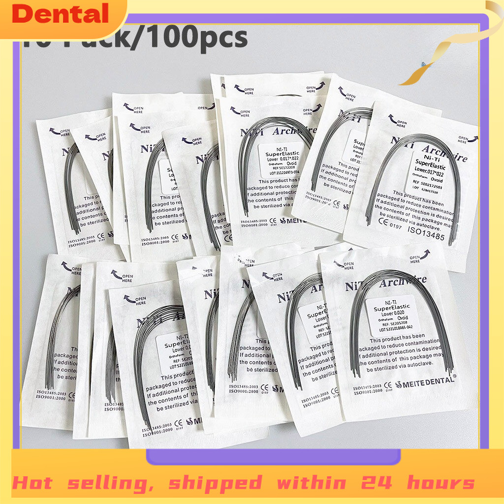 100 cái / 10 gói Ovoid / NI-TI tự nhiên trên và dưới
