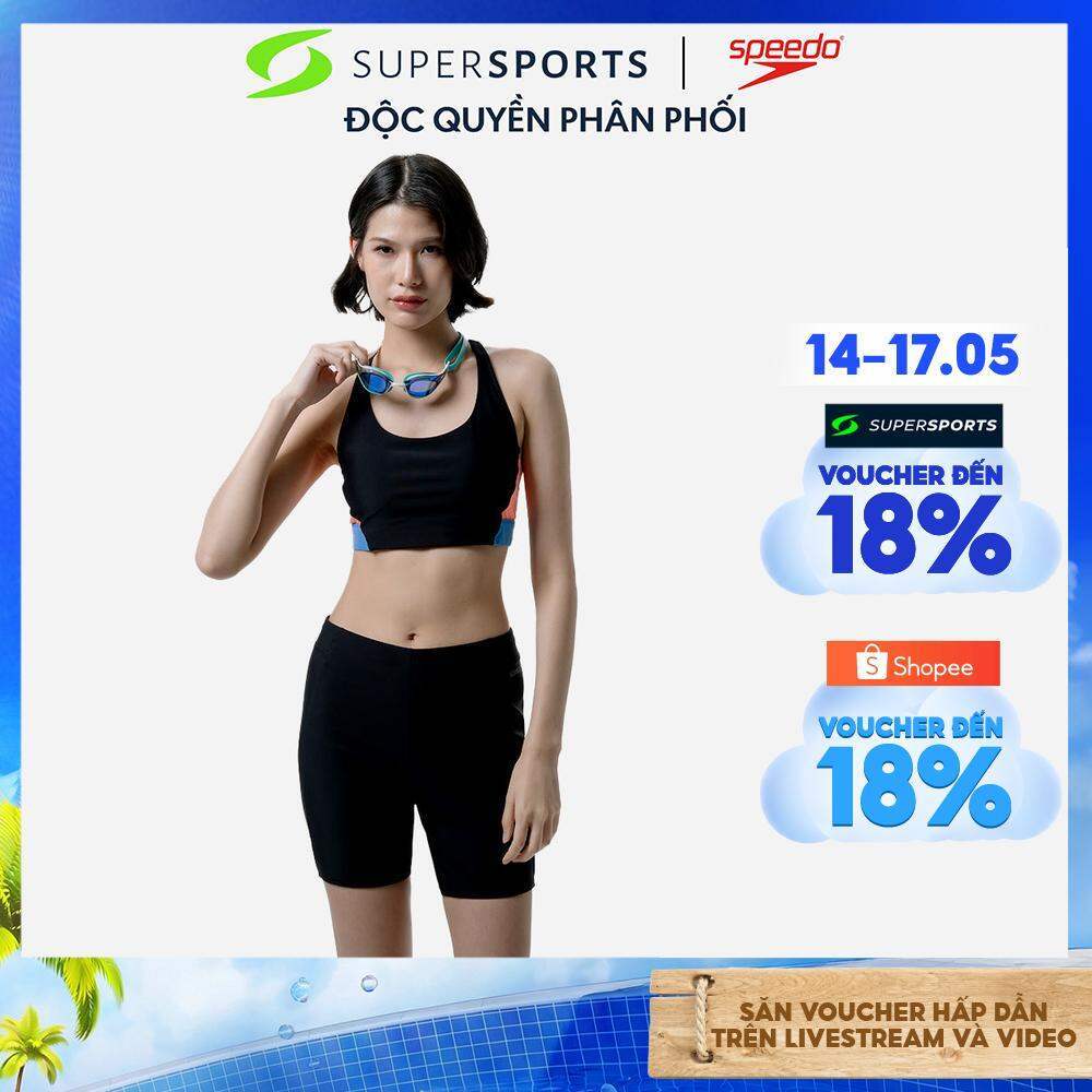 Áo Bơi Nữ Speedo Colourblock - Đen - 8-00442200334