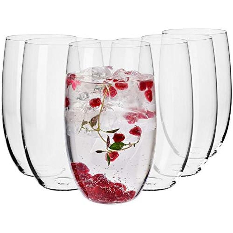 Krosno Water Juice Drinking Glasses, Set of 6 Pieces, 17.2 oz, Blended Collection, Everyday Drinking