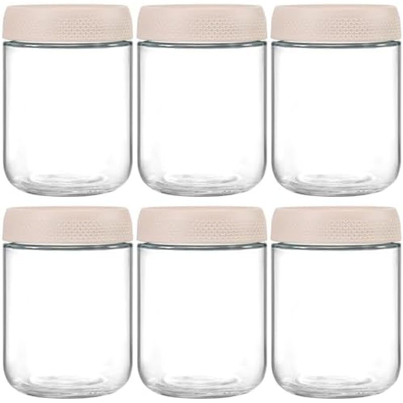 Glass jars with Airtight Lids, Wide mouth Mason Salad jars, Glass Food Storage Containers for Snacks