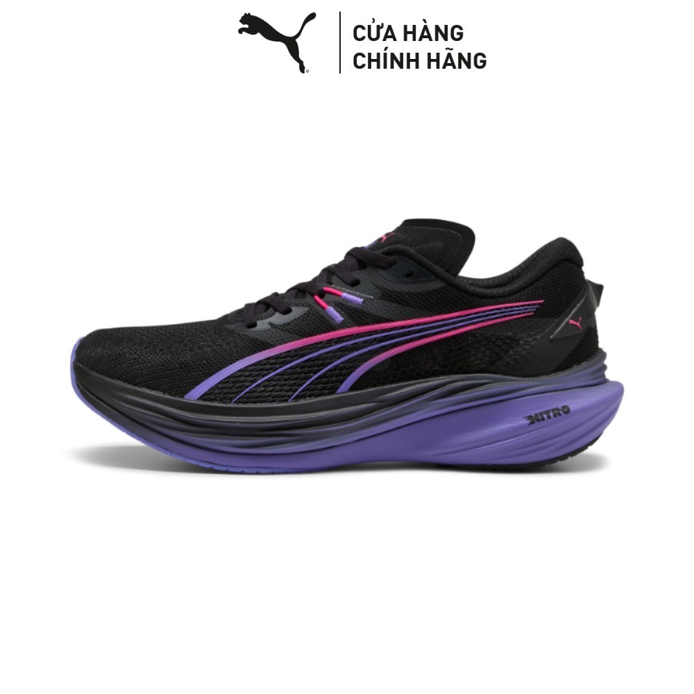 Giày Chạy Bộ PUMA Nam Deviate NITRO 3 DT Black-Dark Amethyst Màu Đen
