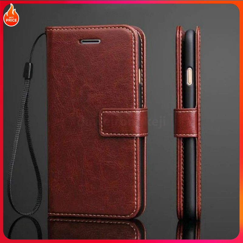 [NEW] Bao da điện thoại kiểu ví nắp lật có khóa cài cho Samsung A56 A36 5G A10S A20S J4 J6 A6 A8 Plu