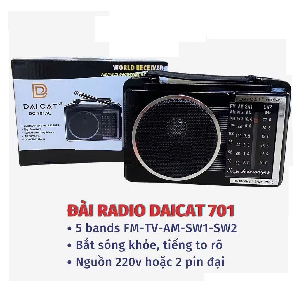 Đài Radio nghe FM/AM Daicat DC-701AC Cắm điện Nghe Nhạc Radio Đài