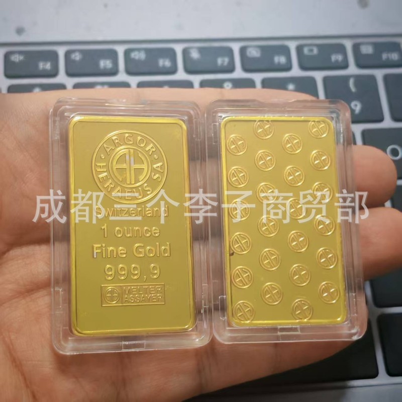 Mô phỏng kỷ niệm Thanh vàng mạ vàng Thụy Sĩ Thanh vàng kỷ niệm Một Ounce Huy chương kỷ niệm mạ vàng 