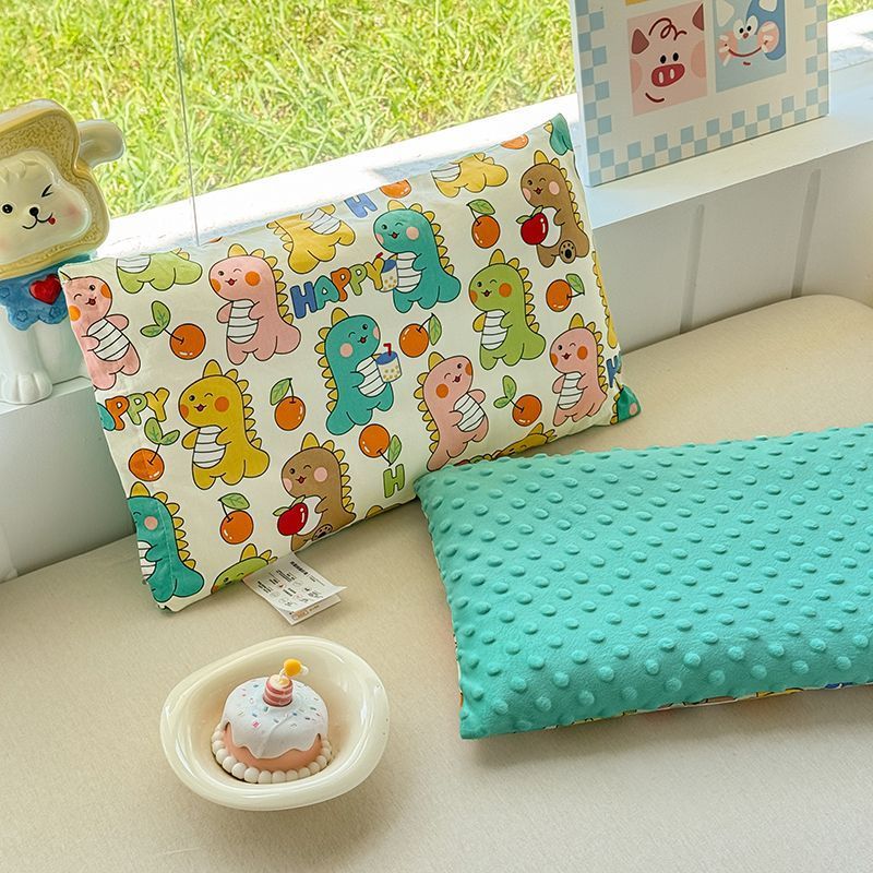 Gối trẻ em hoạt hình – Vỏ cotton + nỉ hạt mềm mại, tháo giặt được, dùng cho bé ngủ trưa mầm non