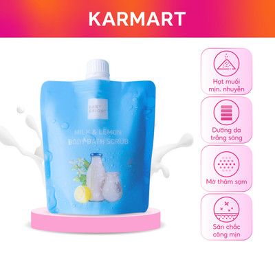 Muối Tẩy Da Chết Toàn Thân Sữa Bò Và Chanh Baby Bright Milk And Lemon Body Bath Scrub 250g