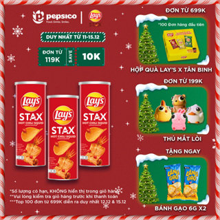  Combo 3 lon Snack Khoai Tây Miếng Lay's Stax Vị Mực Cay  3 x 100g lon  