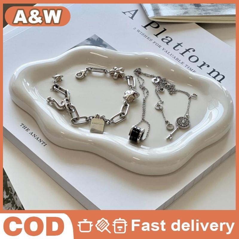 [WHP] Creative Cloud Shape Ceramic Jewelry Dish Watch Keys Storage Tray Household Decor
