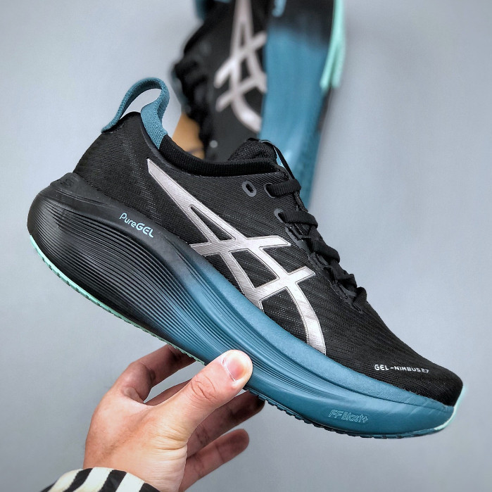 Asics Gel Nimbus 27 Giày Chạy Bộ Nam Nữ Nimbus 27 Giày Thể Thao Hấp Thụ Sốc 1011C093-001