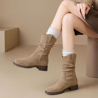 Boot da lộn 3p Chiều cao gót 3CM vải chất lượng cao size35-41