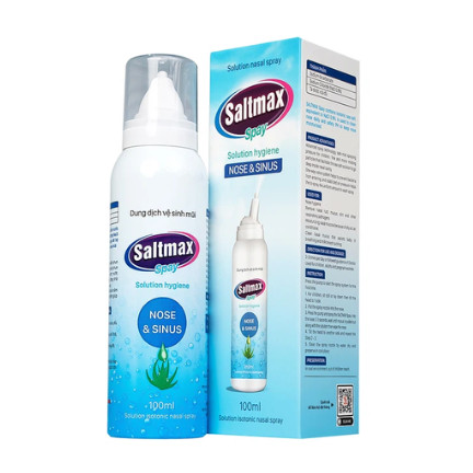 Dung Dịch Vệ Sinh Mũi Saltmax Spay (Nacl 0.9%) - Giúp Vệ Sinh Sạch Mũi Hàng Ngày - Chai 100ml