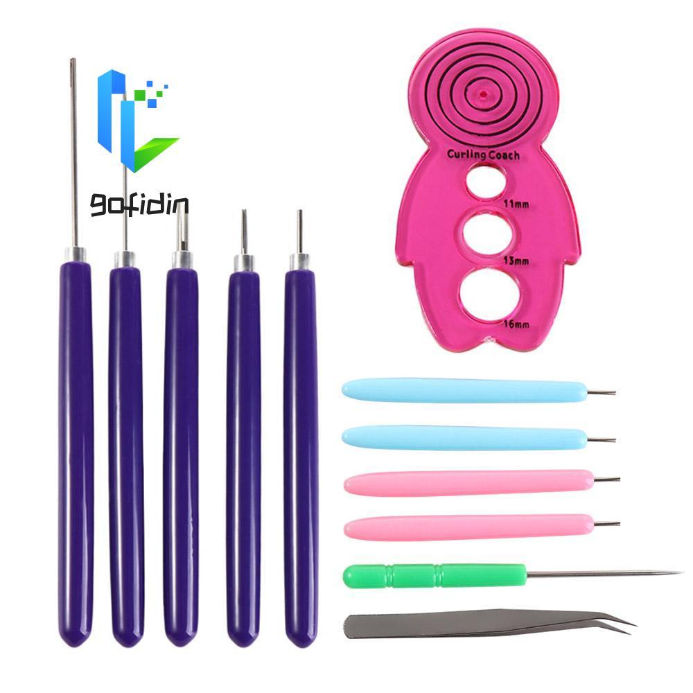 GOFIDIN 12 Bộ Kim Quilling, Giấy Uốn Giấy Đa Kích Thước Dụng Cụ Quilling, Thực Tế Quilling Có Rãnh B