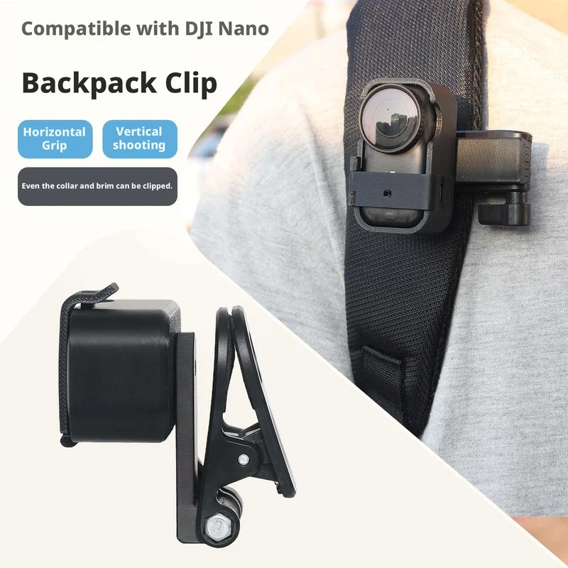 Ba Lô Kẹp Adapter Cho DJI Osmo Nano 360 Xoay Nhanh Vlog Mount Chống Rơi Giá Đỡ Camera Bổ Sung