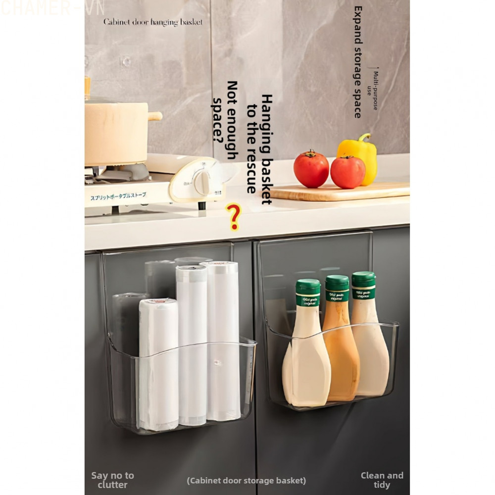【CHAMER】Kitchen Cabinet Door Interior Storage Shelf and Box Hanging Hook Behind the Door【HomeLiving】