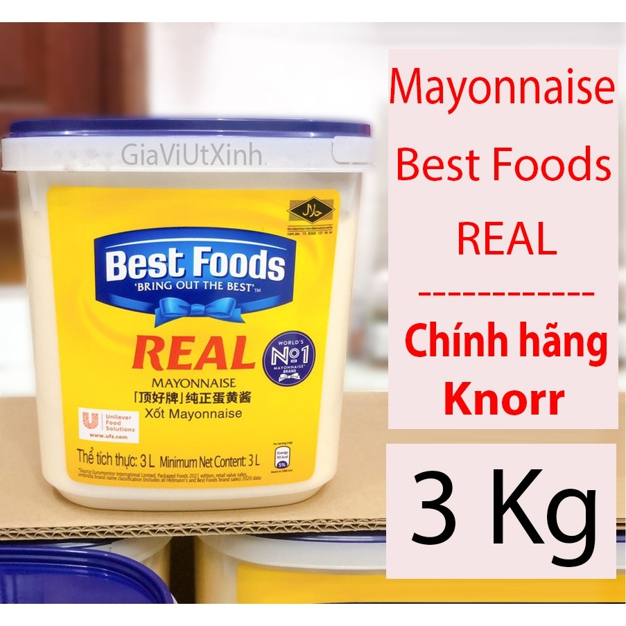 SỐT MAYONNAISE BEST FOODS REAL 3KG - MAYONNAISE KNORR ..
