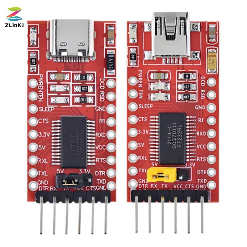 ZLinKJ 1 Cái USB TO TTL Mini / Type-C FT232RL FT232 FTDI USB 3.3V 5.5V Sang TTL Serial Adapter Modul