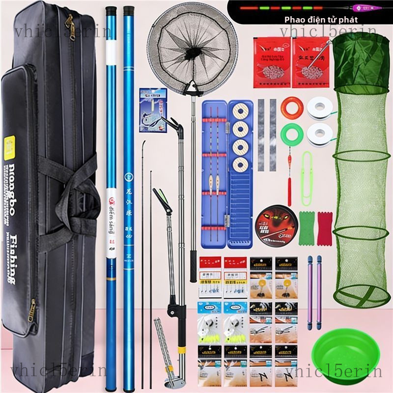 Ghế câu cáBộ cần câu cá, bộ dụng cụ câu cá bằng cần tay kết hợp hoàn chỉnh, cần câu cá chép và cá di