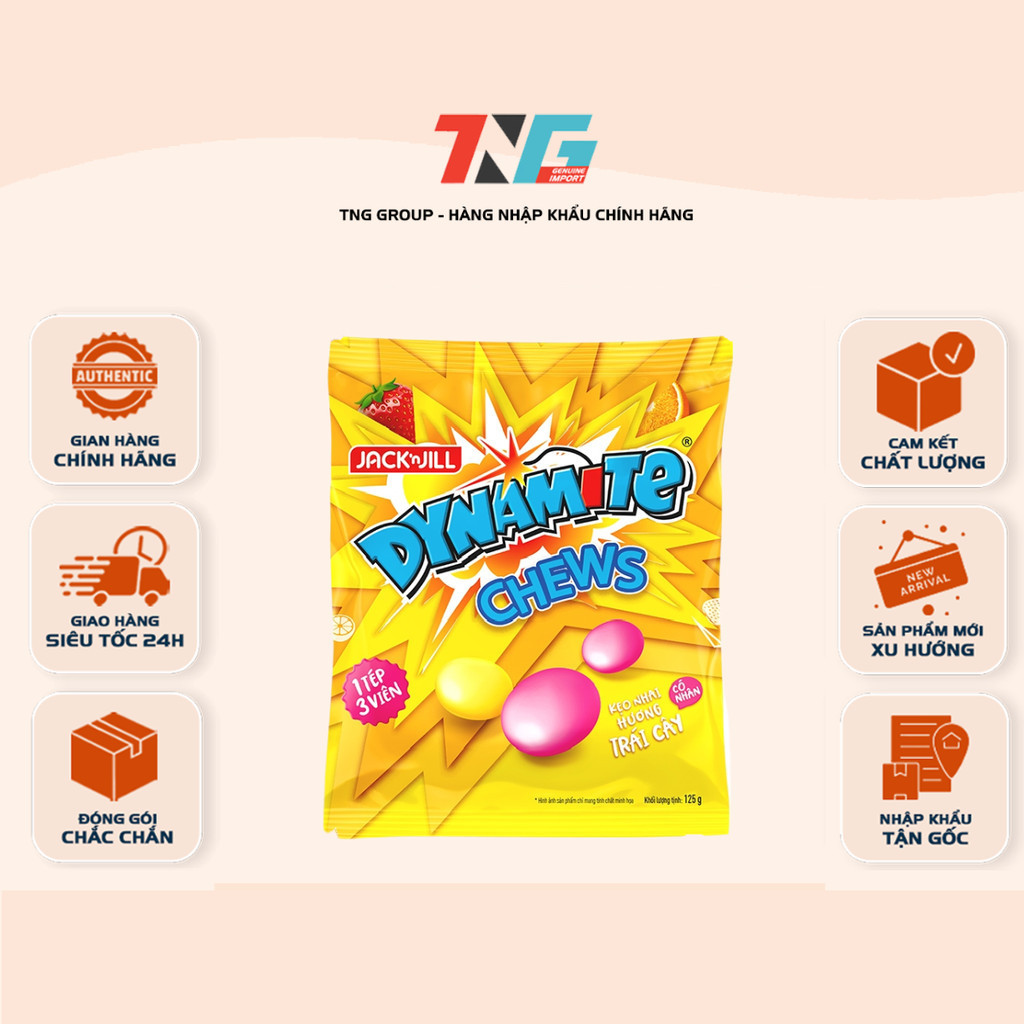 Kẹo mềm DYNAMITE Chews JACK&JILL – Hương trái cây