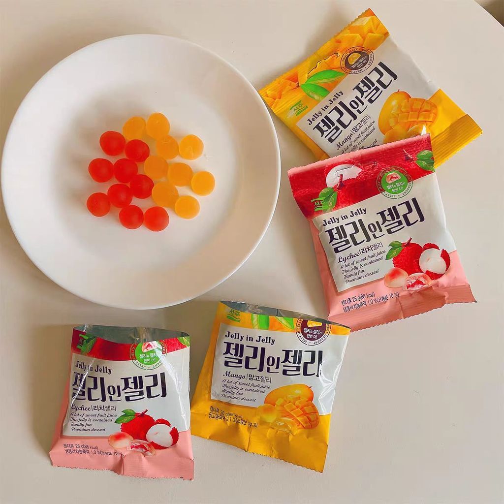 Đồ ăn nhẹ nhập khẩu Hàn Quốc 7-11 Limited Western Classic Lychee Mango Hương mềm Waxy QQ Fruit Gummy