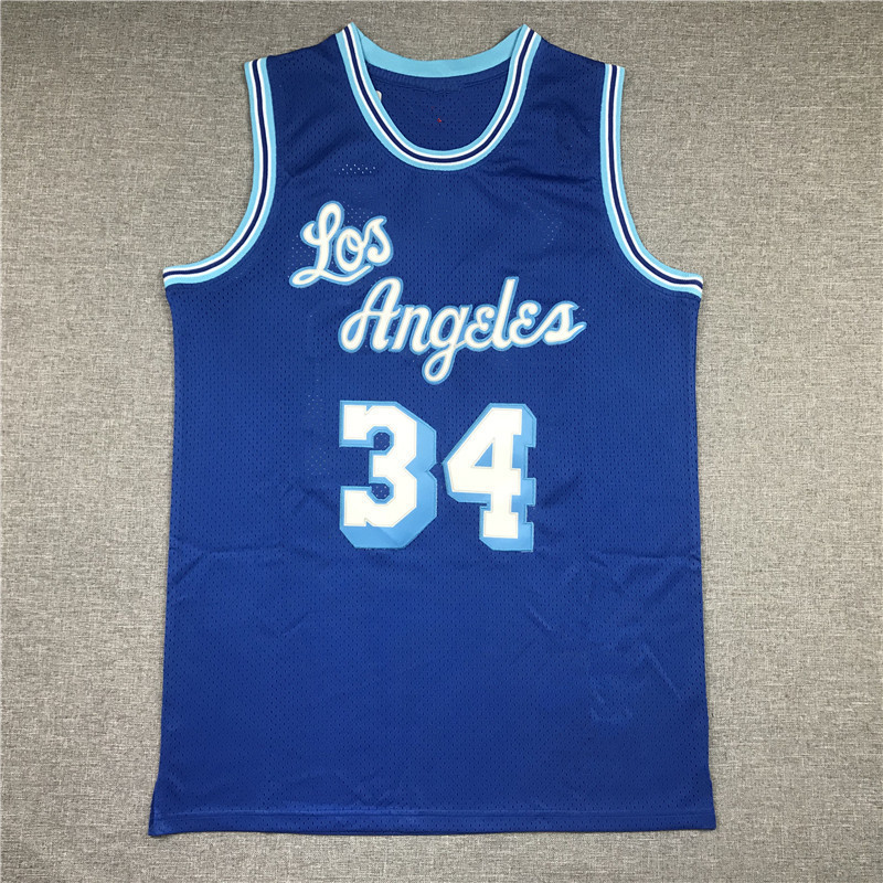Lakers Không. Áo bóng rổ thêu số Áo bóng rổ cổ chữ V màu vàng 34 O 'Neill O 'Neill Lakers