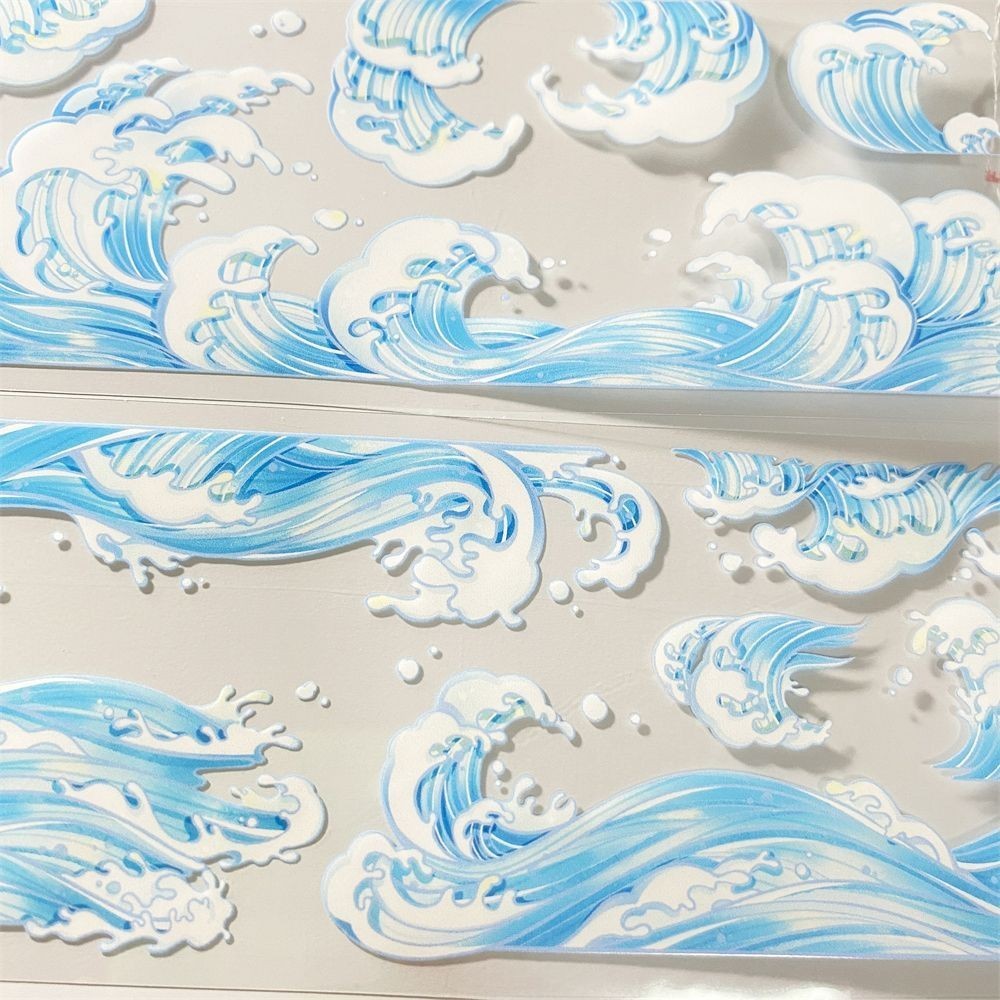 Sổ Tay Phụ Đóng Gói Băng g35 Baichuan Guihai Wubao Văn Hóa Sáng Tạo Sóng Hoa Văn Nước PET Vật Liệu C