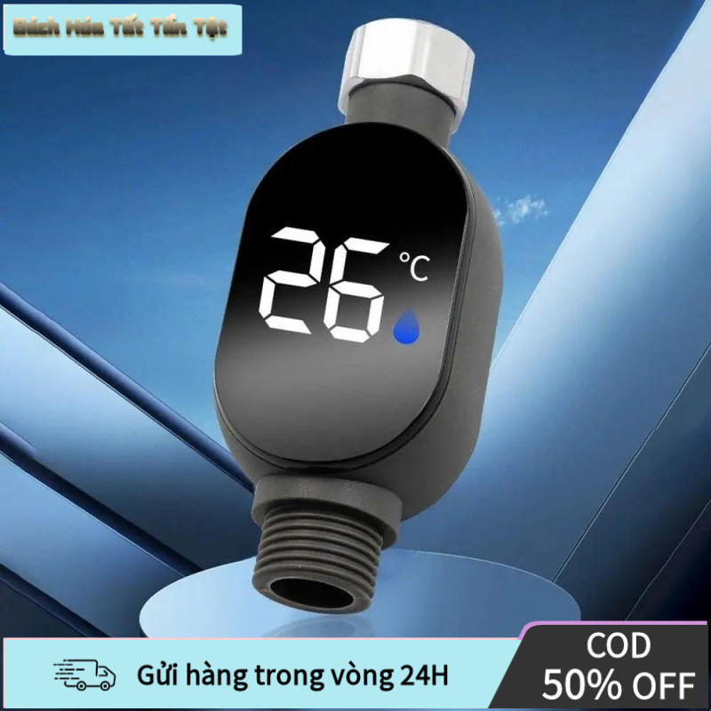 【COD】Đồng hồ đo nhiệt độ nước hiển thị LED bằng thép không gỉ chống nước với điều khiển cảm ứng thông minh cho phòng tắm