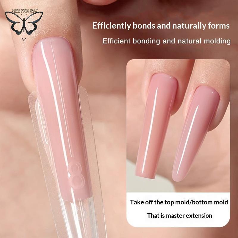 GOLD 140 / 280pcs Sandwich Dual Nail Forms Extensions-Dual Forms Top Bottom Mold Long Square Almond 