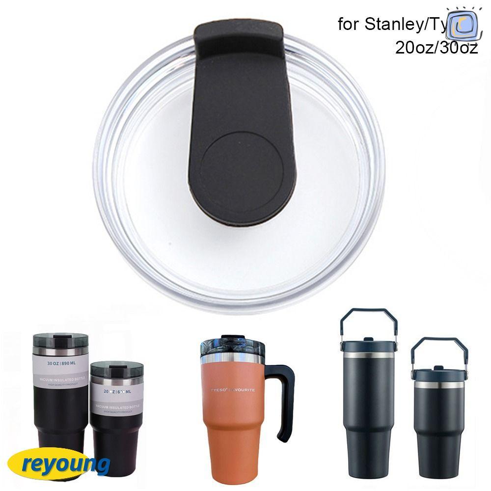 Nắp chai REYOUNG, Nắp cốc bằng nhựa không có ống hút, Nắp thay thế niêm phong đa năng màu đen 20oz /