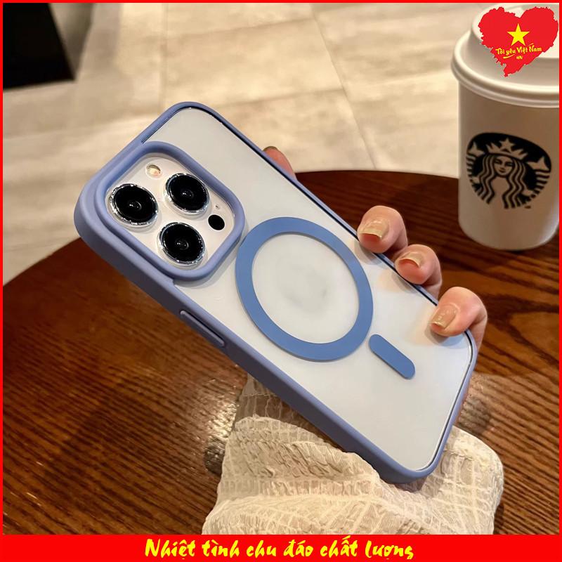 Ốp Lưng acrylic từ tính lưng trong suốt IPHONE 16, IP 16 Pro, IP 16 Plus, IP 16 E, IP 16 ProMax  lỗ 