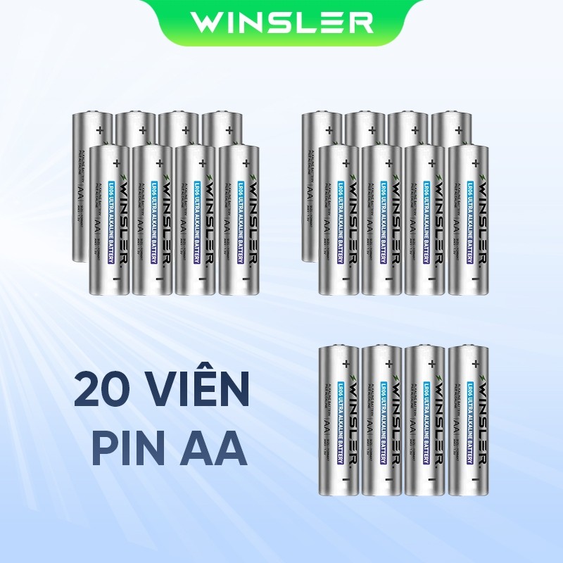 Pin WINSLER AA/AAA 20 viên Alkaline 1.5V, sức mạnh vượt trội, tuổi thọ dài lâu, Pin không sạc lại