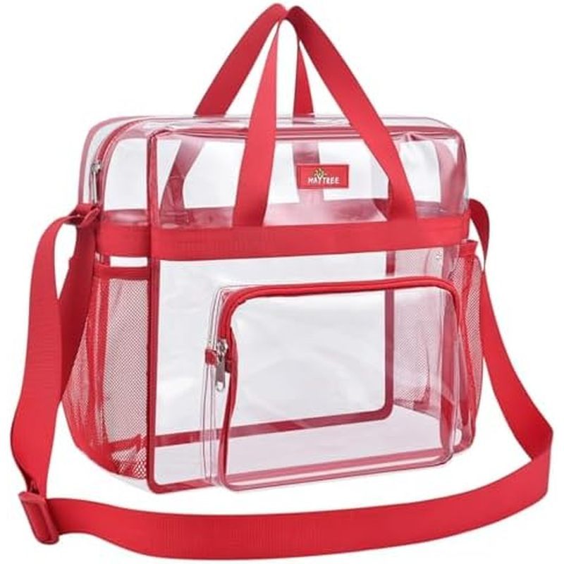 nius Clear Tote Bag Stadium Approved, 12x6x12 Game Day Clear Satchel Bag with Shoulder Strap for Con
