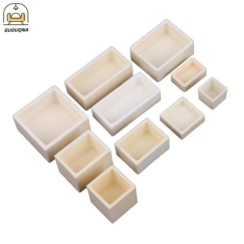 GUOUQNA 99% Alumina Gốm Vuông Crucible Thiết Bị Luyện Phòng Thí Nghiệm Chịu Nhiệt Độ Cao