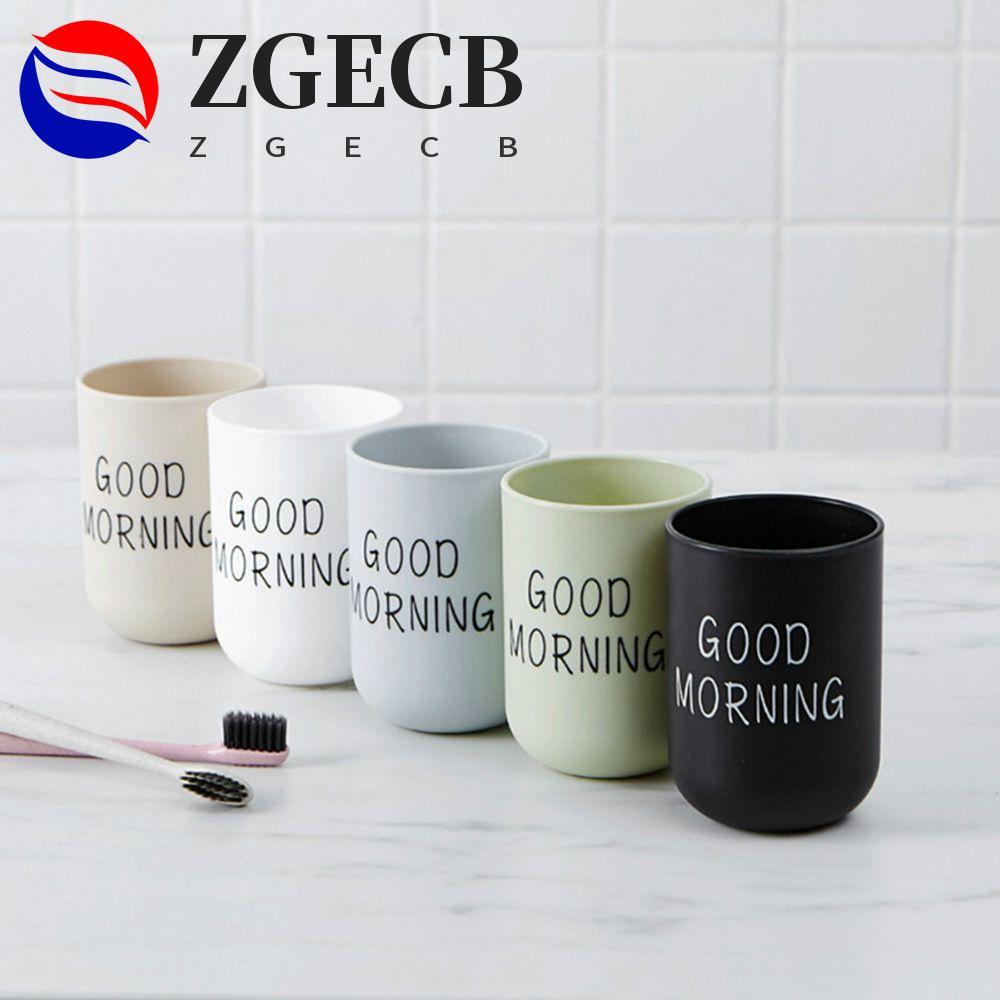 ZGECB Good Morning Cup cho đồ uống Chịu nhiệt Có thể tái sử dụng Hộp đựng bàn chải đánh răng lưu trữ