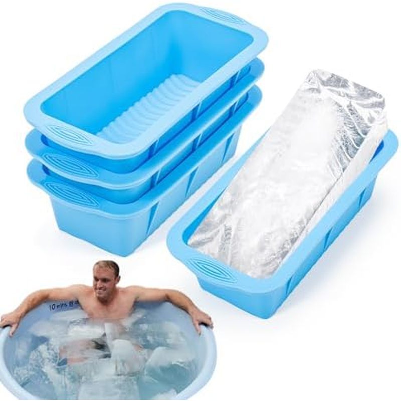 Ice Bath Barang 4 Gói Khuôn Làm Đá Silicon Khối Đá Lớn Khuôn Máy Làm Lạnh Nước Phụ Kiện planta Ice B