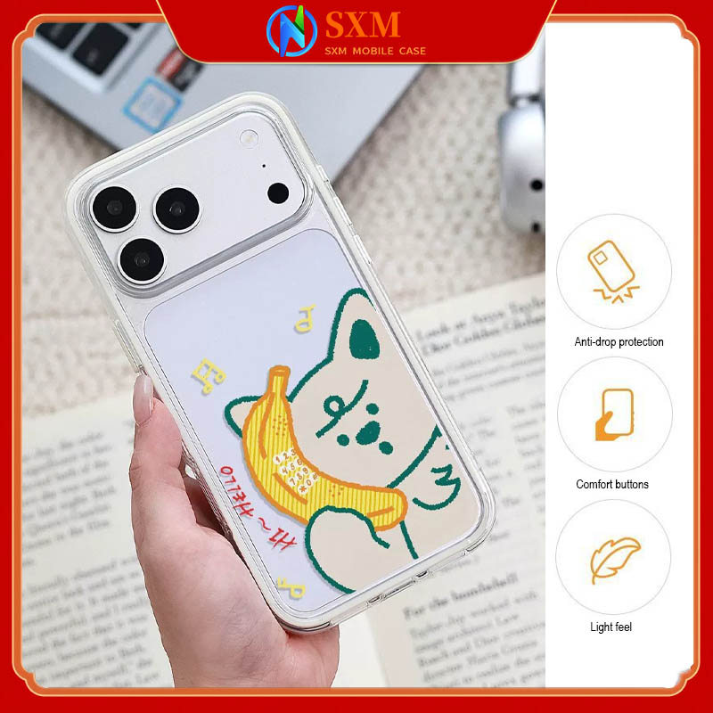 IPhone 17 Pro Max Banana Phone Little Bear Case White Edge Vỏ bảo vệ 2 trong 1 Thích hợp cho iPhone 