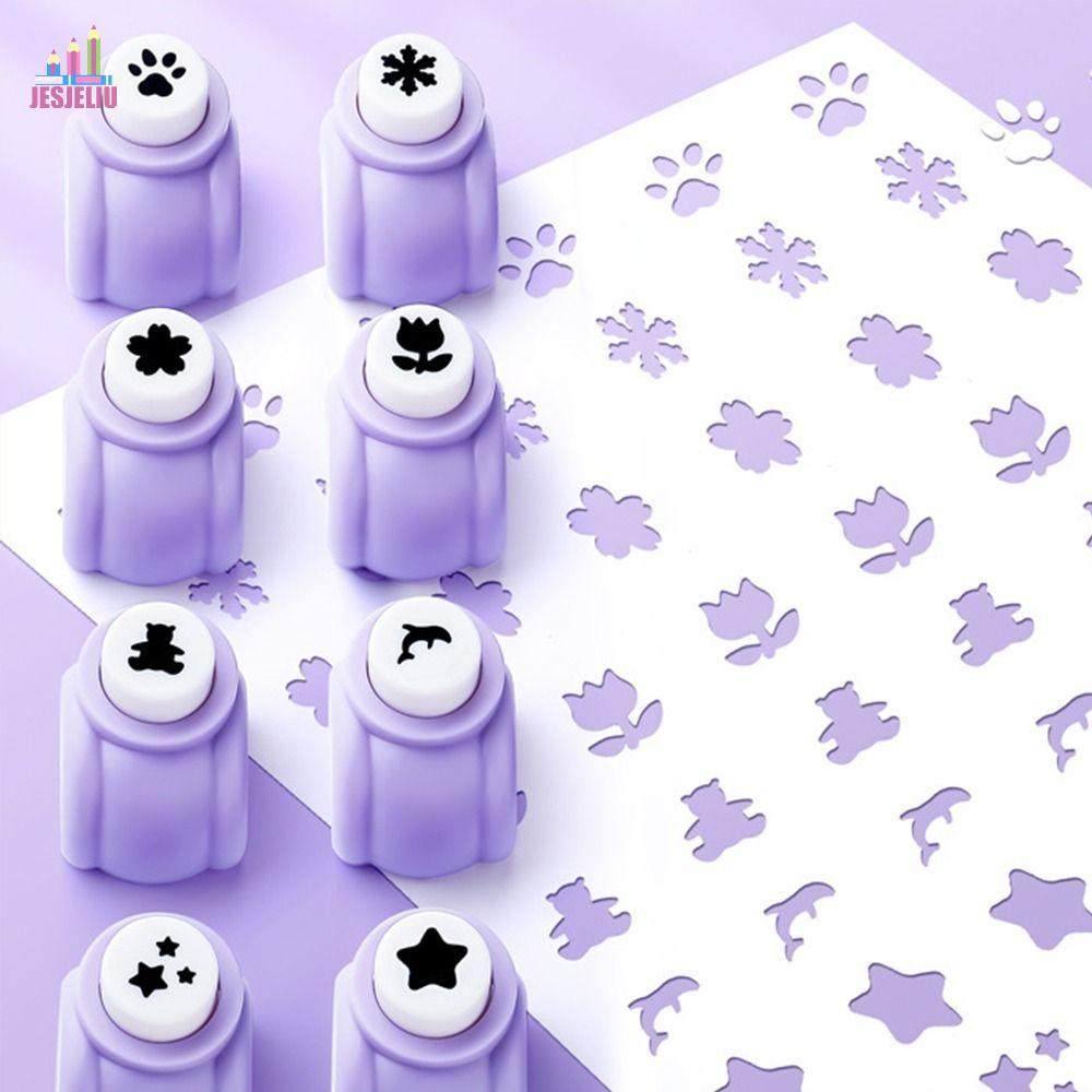 JESJELIU Mini Paper Puncher 10mm DIY Crafts Tool Loose-leaf Paper Cutter Màu tím Handmade Dập Nổi Pu