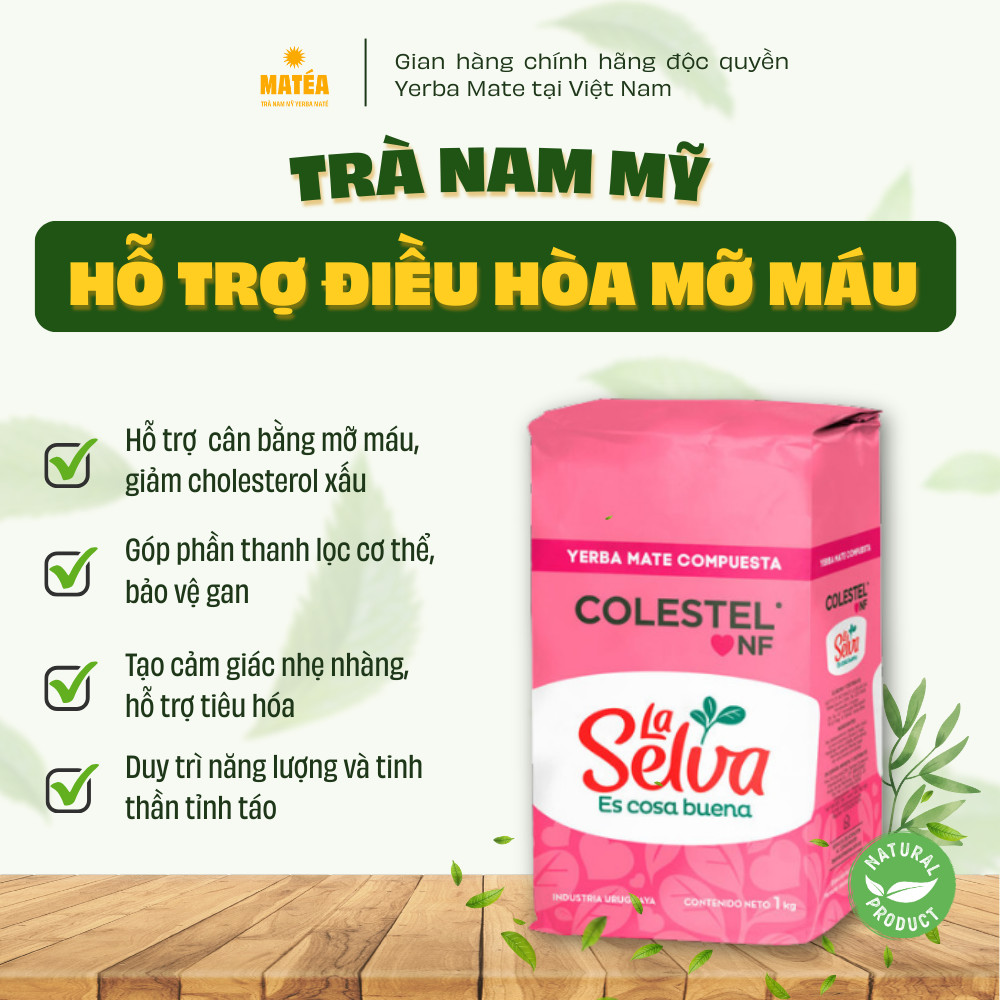 Trà Yerba Mate LA SELVA COLESTEL 500gr - Trà Nam Mỹ