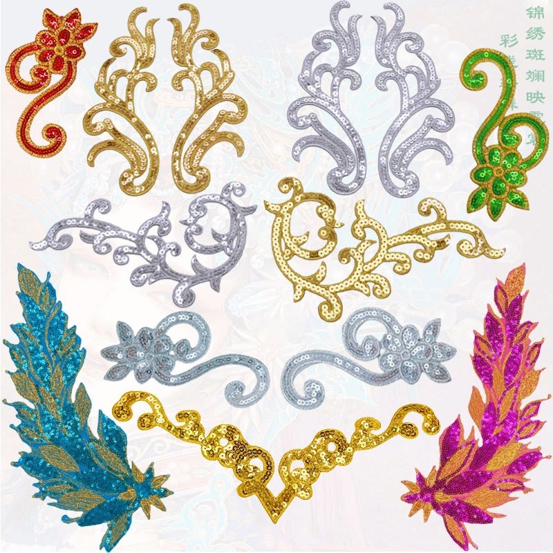 @ @ 66 Nhãn dán vải thêu Sequin phong cách mới Nhãn dán thêu đám mây tốt lành Phong cách Trung Quốc 