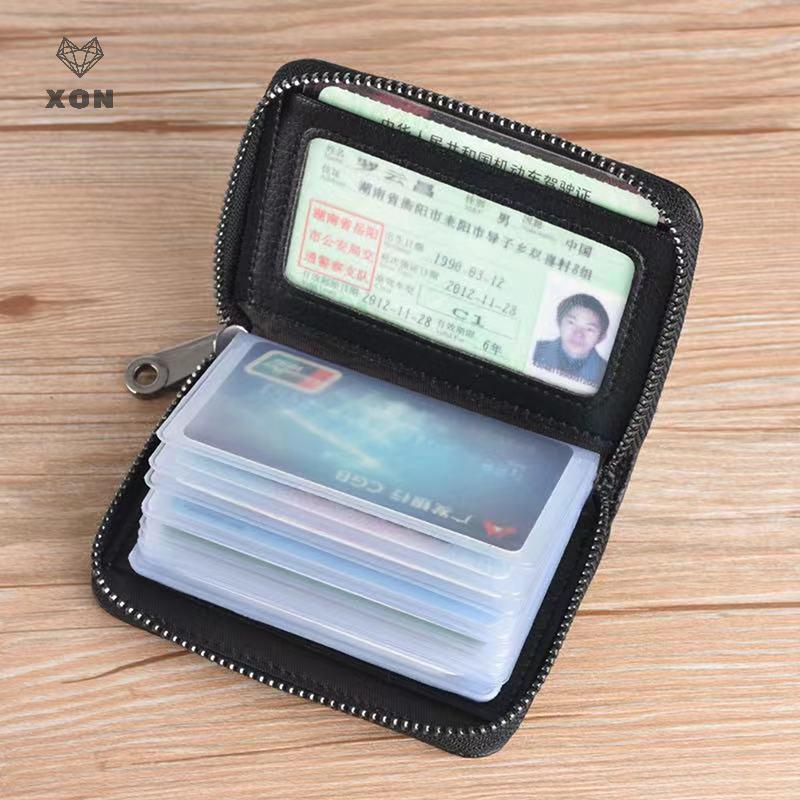 [XON] 20 Detents Cards Holders PU Business Bank Credit Bus ID Card Holder Cover Coin Pouch Ví chống 