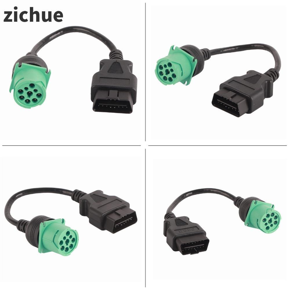 Cáp chuyển đổi ZICHUE Obd2, Cáp chẩn đoán xe tải 16 chân nam đến 9 chân chống dầu, Bộ chuyển đổi Obd