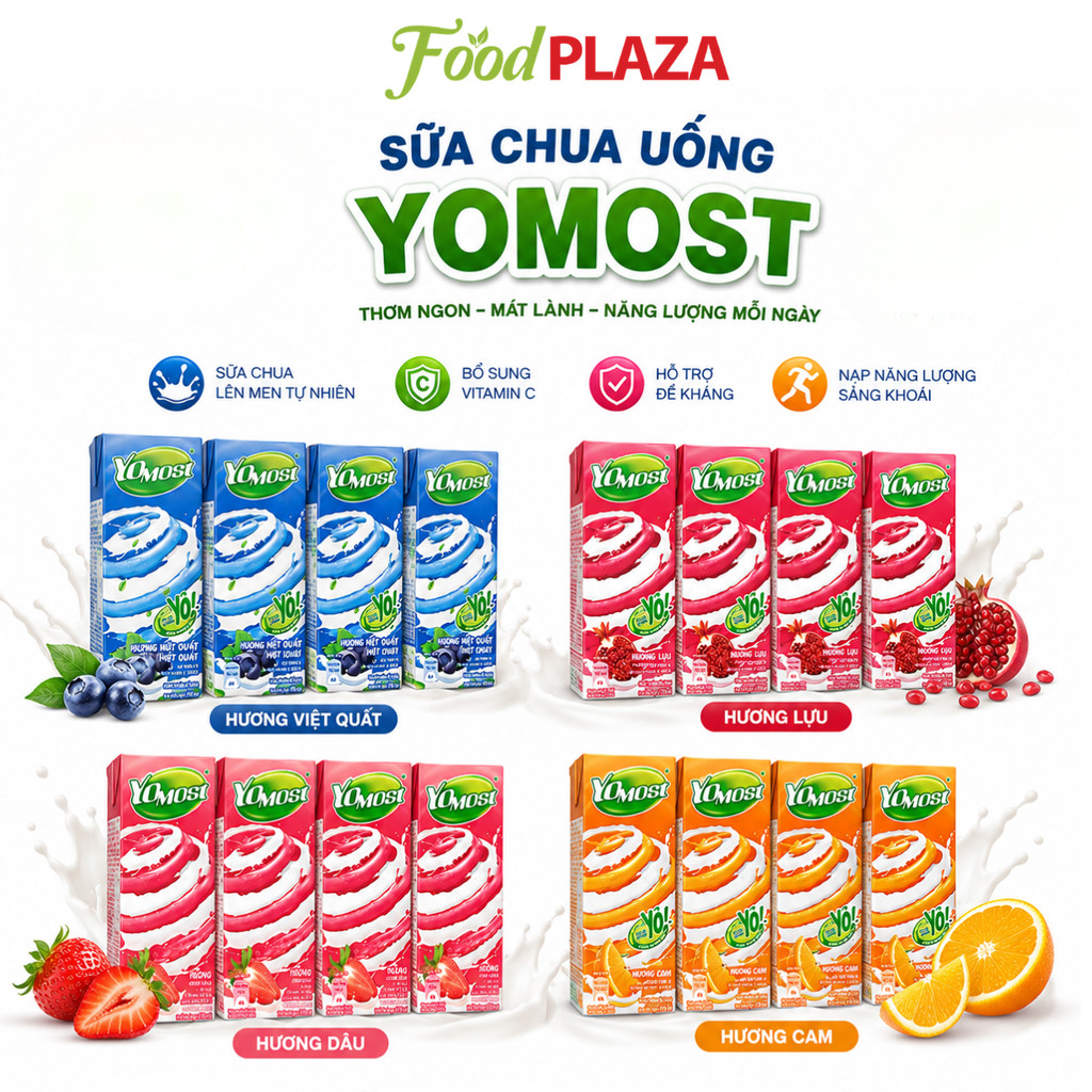 [Combo Giá Sỉ] Sữa Chua Uống Yomost Lốc 170ml Nhiều Vị Sữa Chua Uống Trái Cây Thơm Ngon