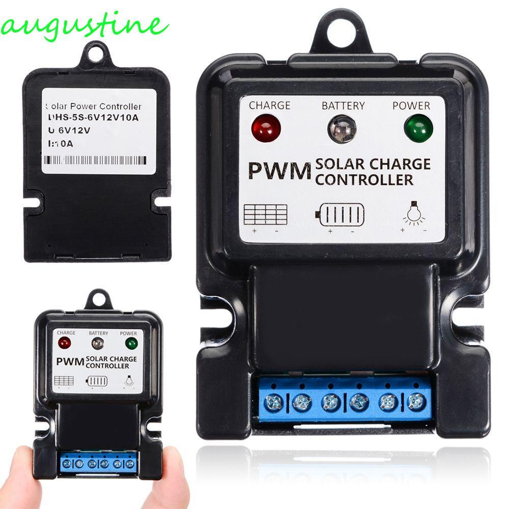 Bộ điều khiển sạc bảng điều khiển năng lượng mặt trời AUGUSTINE Bền 6V 12V 10A Cải tiến nhà cửa Bộ đ