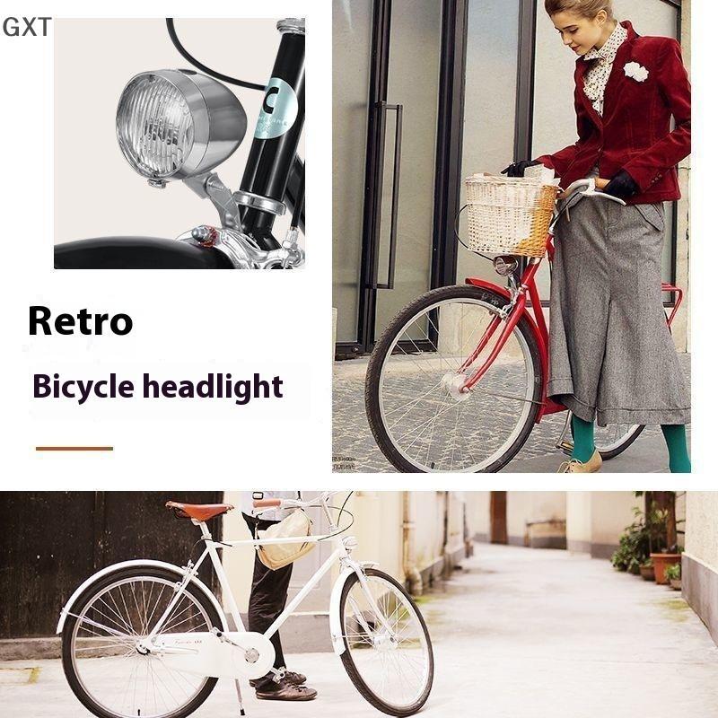 Fu Retro 3 LED Xe Đạp Đèn Pha USB-C Có Thể Sạc Lại Cổ Điển Xe Đạp Phía Trước Đèn 3 Chế độ CK