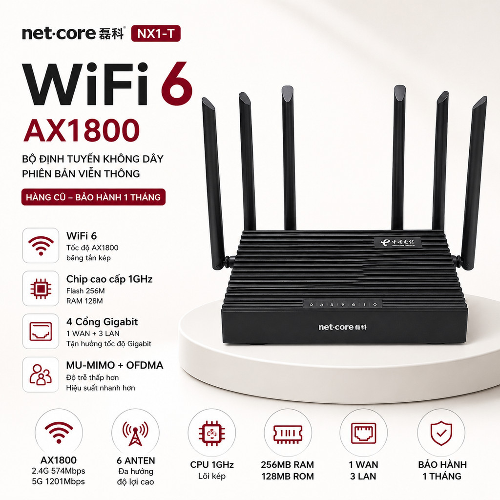 QUA SD - Ruijie RG-MA2822 NX1T NETCORE  RG-MA2862 RG-MA2820 MESH WIFI6 AX1800 HÀNG qua sử dụng