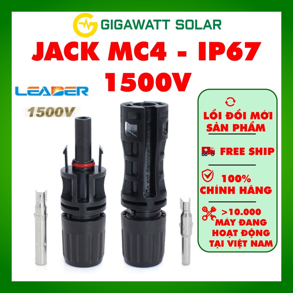MC4 Leader kết nối dây DC bằng đồng mạ thiếc, chống nước IP67, điện áp 1500V, dòng điện 20A - 30A