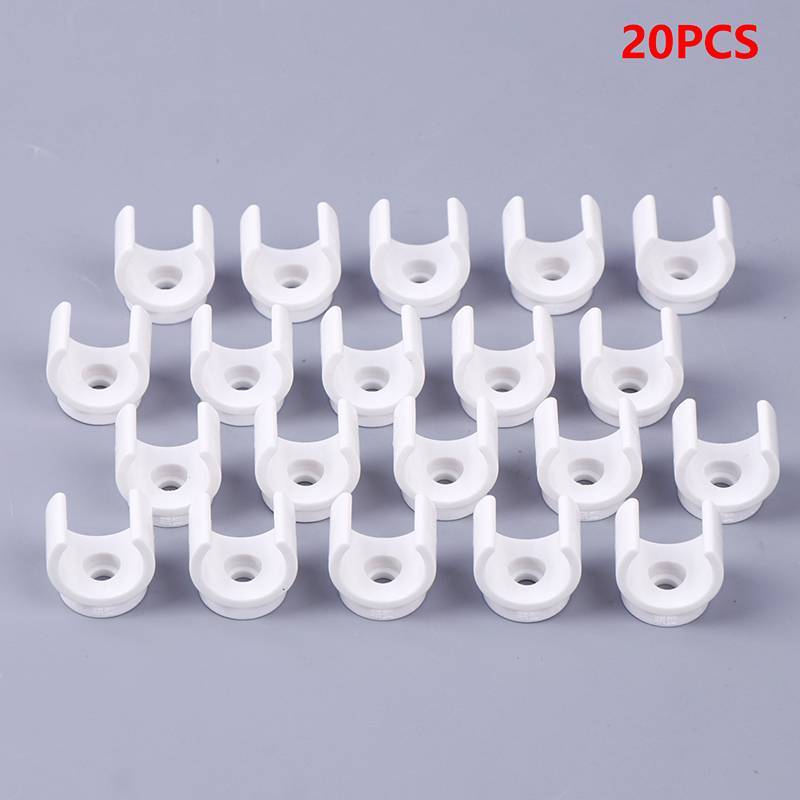 UM.T 20 Chiếc 20 Mm PVC Kẹp Nước Kẹp Đầu Nối Phù Hợp Cho 0.5 / 0.79 Inch OD Khay TV Ống Móc Treo Ống