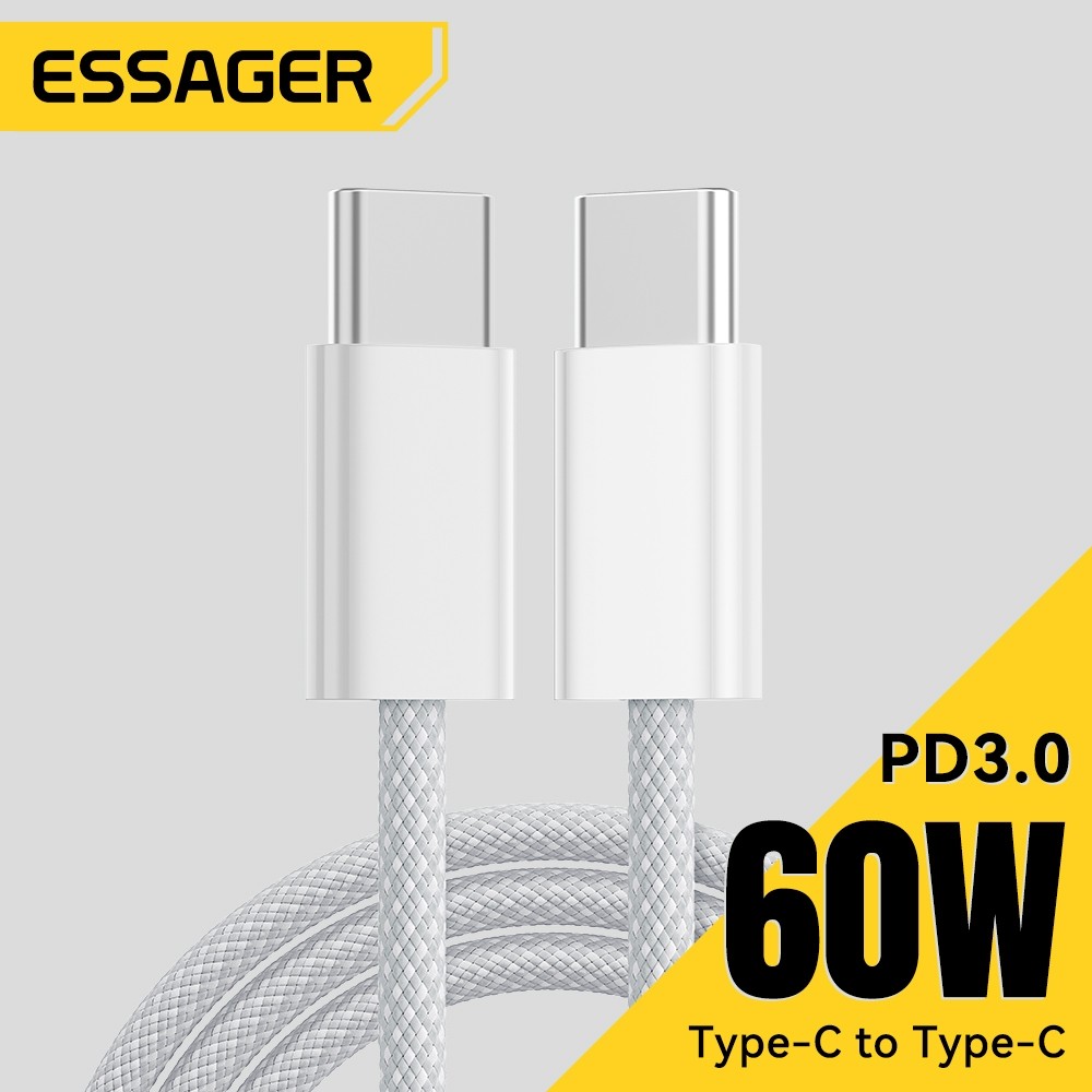 Cáp dữ liệu sạc nhanh ESSAGER 60W/3A Type-C sang Type-C