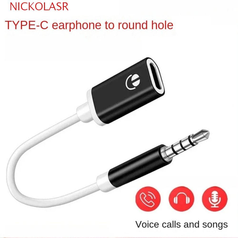Bộ chuyển đổi giắc cắm NICKOLASR Type-C sang 3,5 mm, Bộ chuyển đổi nam Type C 3,5 mm Type-c nữ 3,5 m